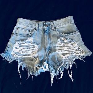 Vintage upcycled cut off shorts
